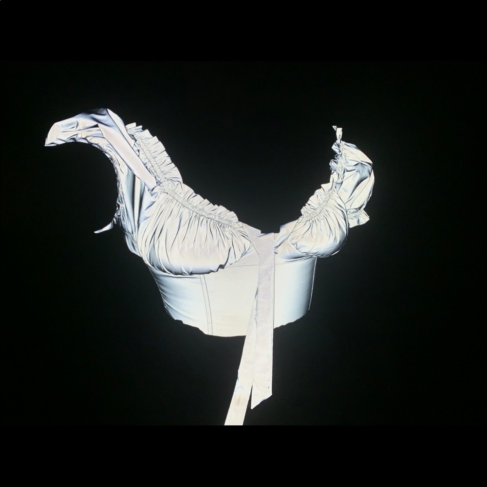 Off The Shoulder reflective crop top